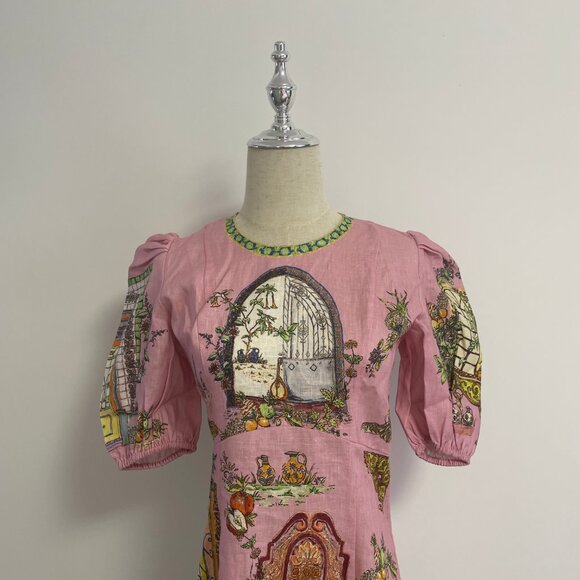 Alemais Monte Midi Dress Pink Print - Picture 8 of 16